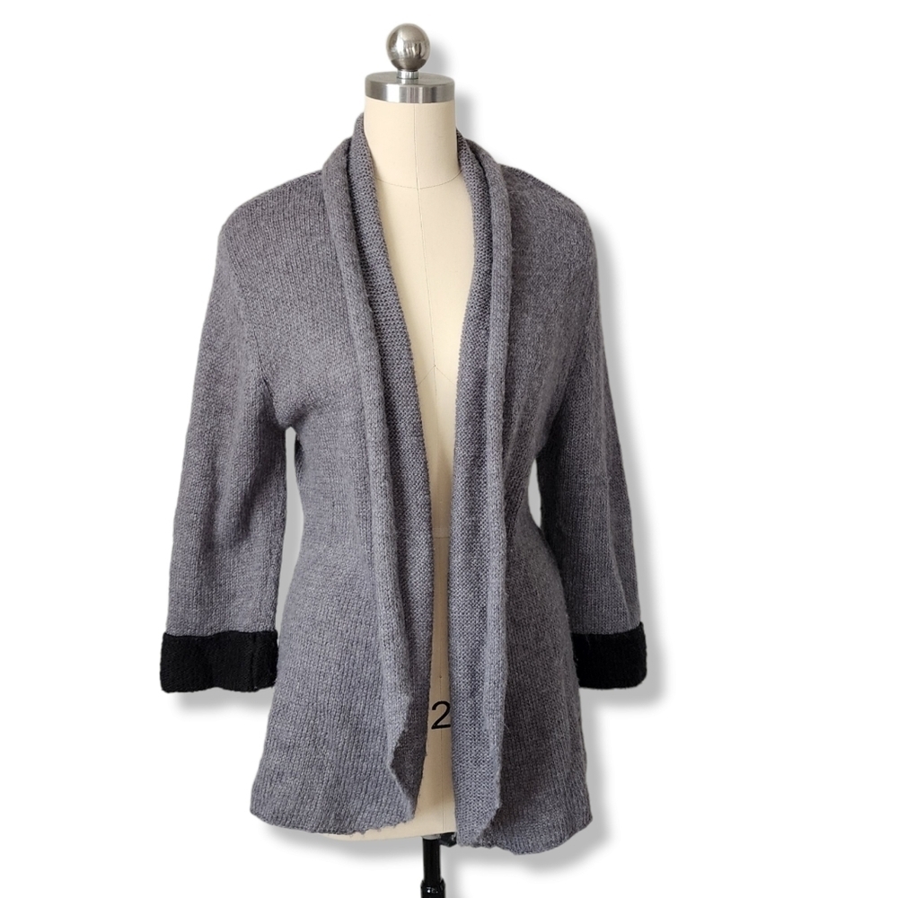 WOODEN SHIPS knit open wear cardigan sweater in grey size M/L